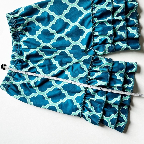 Honeydew Girl’s 2-Piece Turquoise Print Ruffle Outfit 6 7 sleeveless shorts - Picture 11 of 12